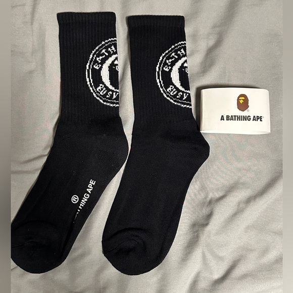 A Bathing Ape Black Socks New - Picture 3 of 3